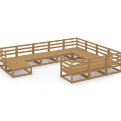 MAISON EXCLUSIVE - Salon de jardin 11 pcs bois de pin massif