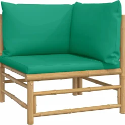 MAISON EXCLUSIVE - Salon de jardin 8 pcs avec coussins vert bambou