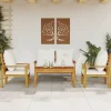 MAISON EXCLUSIVE - Salon de jardin 4 pcs avec coussins bois d'acacia solide