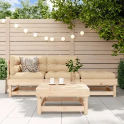 MAISON EXCLUSIVE - Salon de jardin 4 pcs avec coussins bois massif