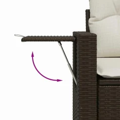 MAISON EXCLUSIVE - Salon de jardin 8 pcs avec coussins marron résine tressée