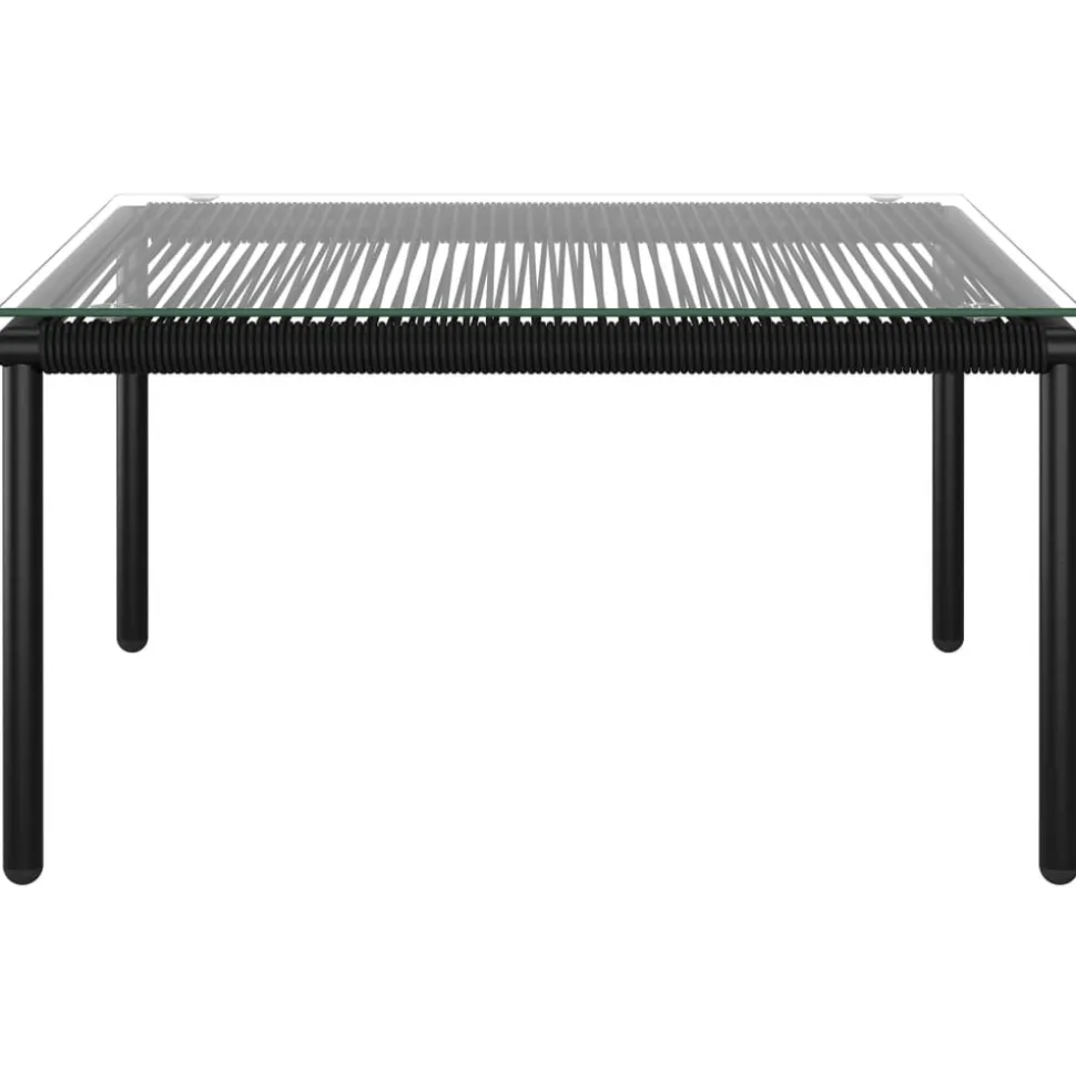 MAISON EXCLUSIVE - Salon de jardin 5 pcs avec coussins noir pvc