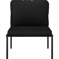 MAISON EXCLUSIVE - Salon de jardin 5 pcs avec coussins noir pvc