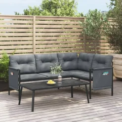 MAISON EXCLUSIVE - Salon de jardin 2 pcs anthracite acier
