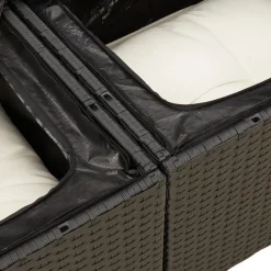 MAISON EXCLUSIVE - Salon de jardin 8 pcs avec coussins noir résine tressée