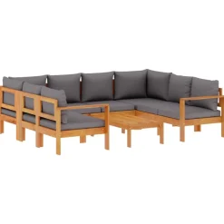 MAISON EXCLUSIVE - Salon de jardin avec coussins 6 pcs bois d'acacia solide
