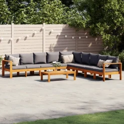 MAISON EXCLUSIVE - Salon de jardin avec coussins 6 pcs bois d'acacia solide
