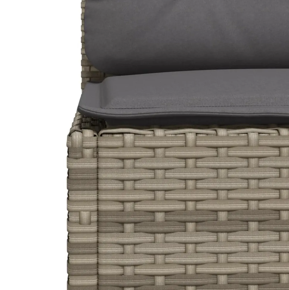 MAISON EXCLUSIVE - Salon de jardin 11 pcs avec coussins gris résine tressée