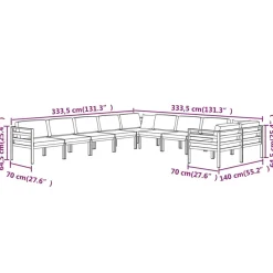 MAISON EXCLUSIVE - Salon de jardin 10 pcs avec coussins aluminium anthracite