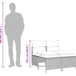 MAISON EXCLUSIVE - Salon de jardin 4 pcs avec coussins marron résine tressée