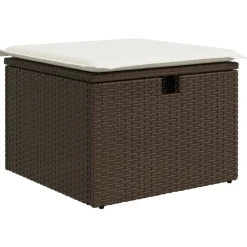 MAISON EXCLUSIVE - Salon de jardin 8 pcs avec coussins marron résine tressée