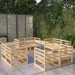 MAISON EXCLUSIVE - Salon de jardin 8 pcs bois de pin massif