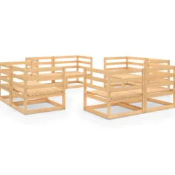 MAISON EXCLUSIVE - Salon de jardin 8 pcs bois de pin massif