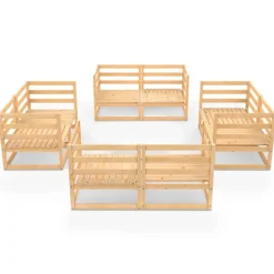 MAISON EXCLUSIVE - Salon de jardin 8 pcs bois de pin massif