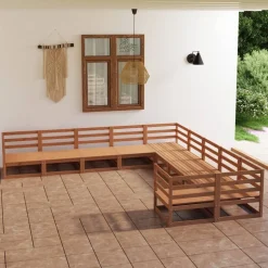 MAISON EXCLUSIVE - Salon de jardin 10 pcs bois de pin massif