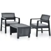 MAISON EXCLUSIVE - Salon de jardin 3 pcs plastique anthracite