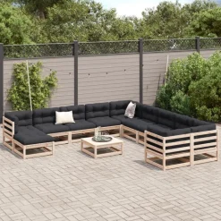 MAISON EXCLUSIVE - Salon de jardin 12 pcs bois de pin massif