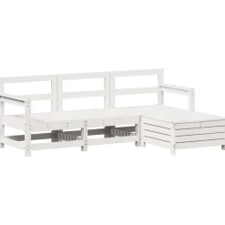 MAISON EXCLUSIVE - Salon de jardin 4 pcs blanc bois de pin massif