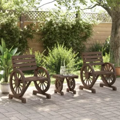 MAISON EXCLUSIVE - Salon de jardin 3 pcs bois de sapin massif