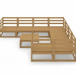 MAISON EXCLUSIVE - Salon de jardin 9 pcs bois de pin massif
