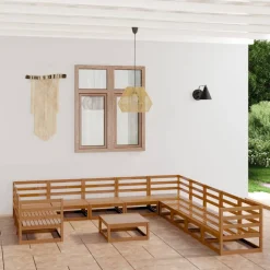 MAISON EXCLUSIVE - Salon de jardin 12 pcs bois de pin massif