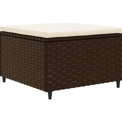 MAISON EXCLUSIVE - Salon de jardin 4 pcs avec coussins marron résine tressée