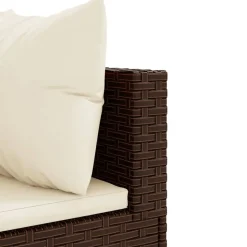 MAISON EXCLUSIVE - Salon de jardin 4 pcs avec coussins marron résine tressée