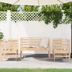 MAISON EXCLUSIVE - Salon de jardin 3 pcs bois massif de pin