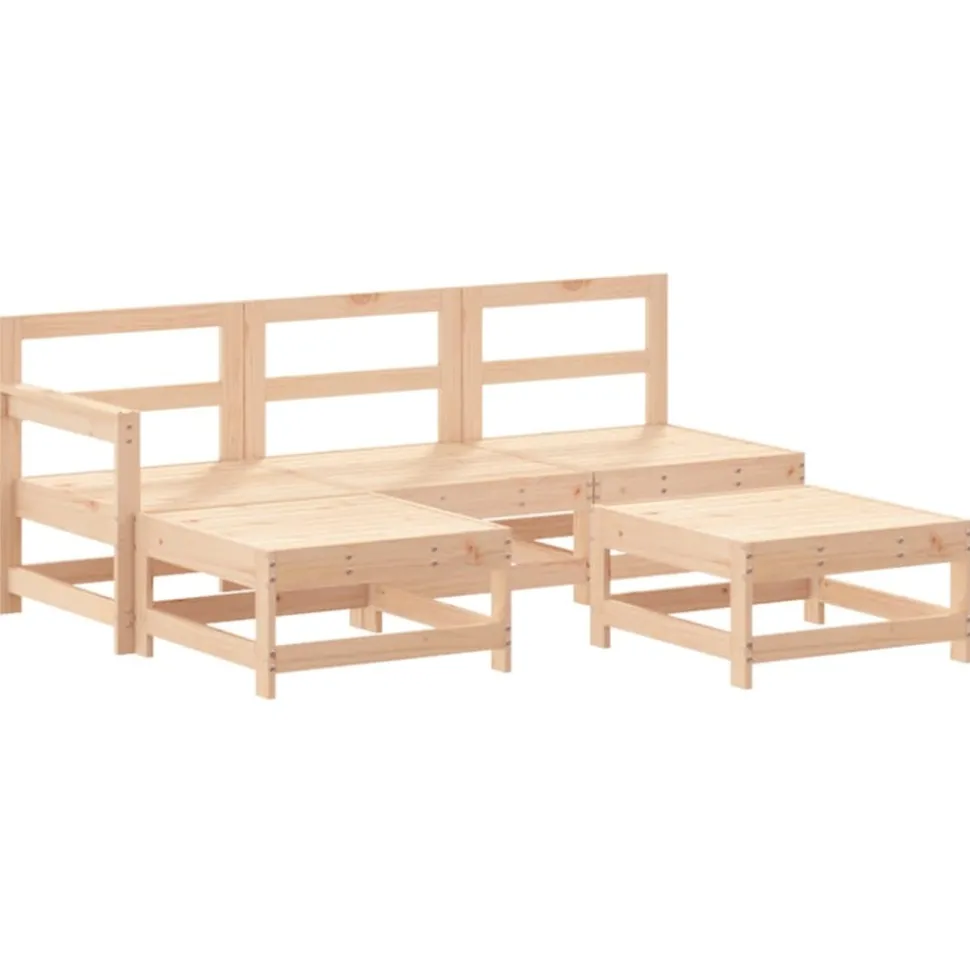 MAISON EXCLUSIVE - Salon de jardin 5 pcs avec coussins bois massif