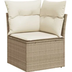 MAISON EXCLUSIVE - Salon de jardin avec coussins 12 pcs beige résine tressée