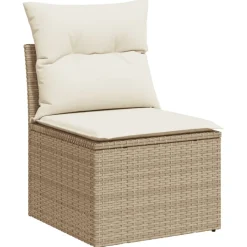 MAISON EXCLUSIVE - Salon de jardin avec coussins 12 pcs beige résine tressée