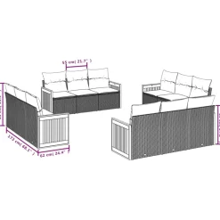 MAISON EXCLUSIVE - Salon de jardin avec coussins 12 pcs beige résine tressée