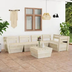 MAISON EXCLUSIVE - Salon de jardin palette 6 pcs bois d'épicéa imprégné