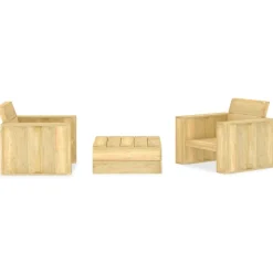 MAISON EXCLUSIVE - Salon de jardin 3 pcs bois de pin imprégné