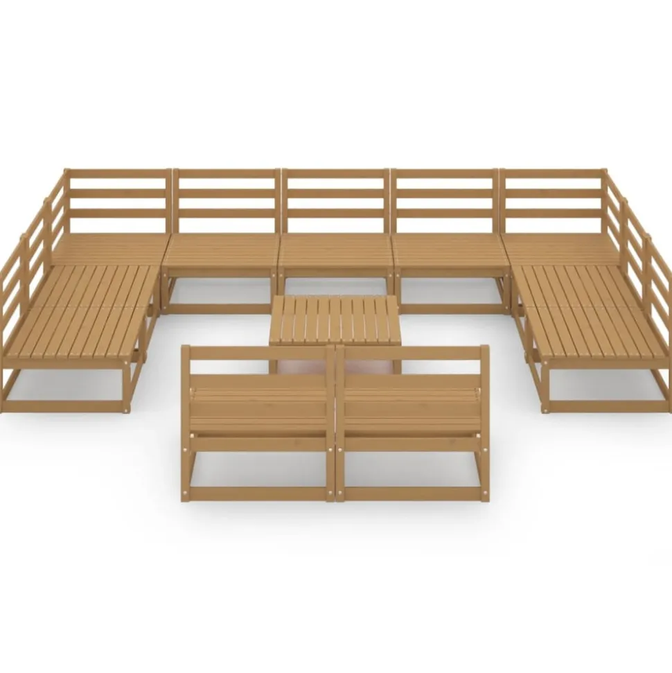 MAISON EXCLUSIVE - Salon de jardin 12 pcs bois de pin massif