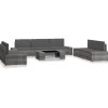 MAISON EXCLUSIVE - Salon de jardin 8 pcs résine tressée gris