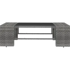 MAISON EXCLUSIVE - Salon de jardin 8 pcs résine tressée gris