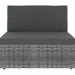 MAISON EXCLUSIVE - Salon de jardin 8 pcs résine tressée gris