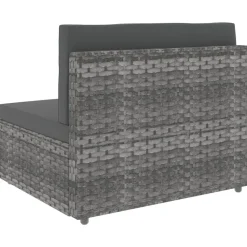 MAISON EXCLUSIVE - Salon de jardin 8 pcs résine tressée gris