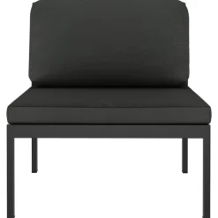 MAISON EXCLUSIVE - Salon de jardin 9 pcs avec coussins aluminium anthracite