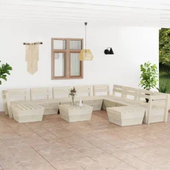 MAISON EXCLUSIVE - Salon de jardin palette 11 pcs bois d'épicéa imprégné