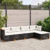 MAISON EXCLUSIVE - Salon de jardin 5 pcs avec coussins noir résine tressée