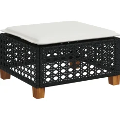 MAISON EXCLUSIVE - Salon de jardin 5 pcs avec coussins noir résine tressée