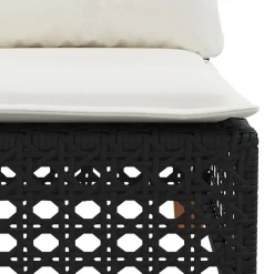 MAISON EXCLUSIVE - Salon de jardin 5 pcs avec coussins noir résine tressée