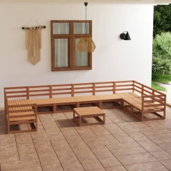 MAISON EXCLUSIVE - Salon de jardin 11 pcs bois de pin massif