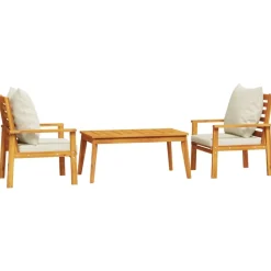 MAISON EXCLUSIVE - Salon de jardin 3 pcs avec coussins bois massif d'acacia
