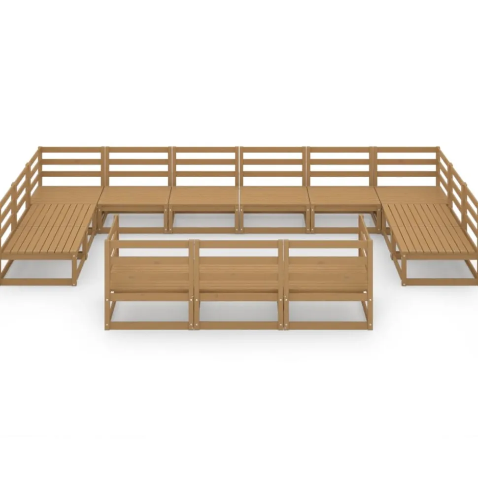 MAISON EXCLUSIVE - Salon de jardin 13 pcs bois de pin massif