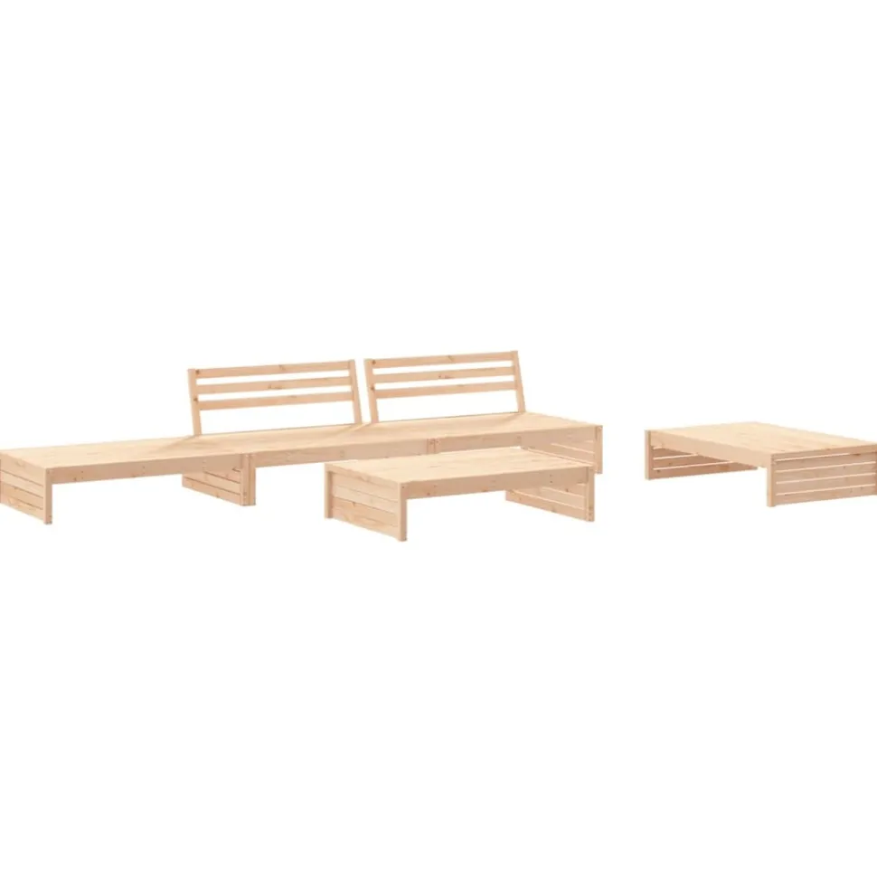 MAISON EXCLUSIVE - Salon de jardin 5 pcs avec coussins bois massif