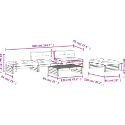 MAISON EXCLUSIVE - Salon de jardin 5 pcs avec coussins bois massif