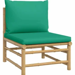 MAISON EXCLUSIVE - Salon de jardin 8 pcs avec coussins vert bambou